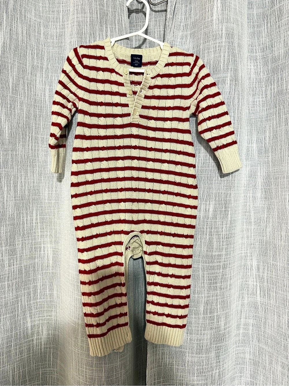 Baby Gap Striped Knit Footie Baby 18-24 Months Christmas outfit